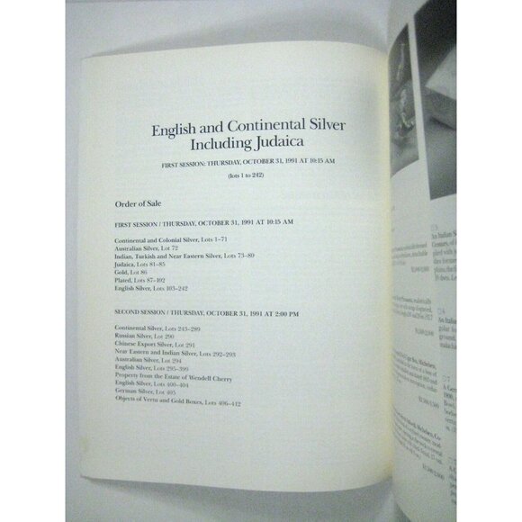 Sothebys Auction Catalog 1991 English Continental Silver Objects Vertu 6221 - Picture 5 of 6